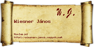 Wiesner János névjegykártya